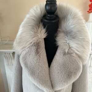 Diane Von Furstenberg Plush Faux Fur Jacket with Shawl Collar – DVF Designer